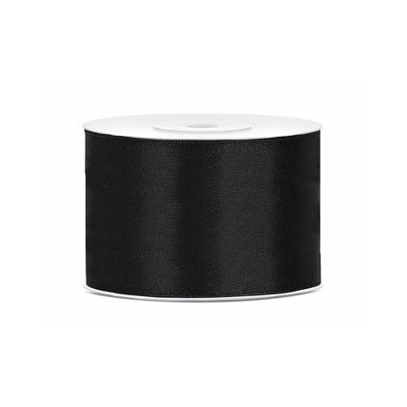 Ruban Satin Noir 5cm - 25m