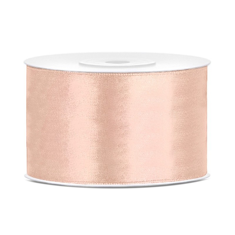 Ruban satin pêche 38 mm x 25 m