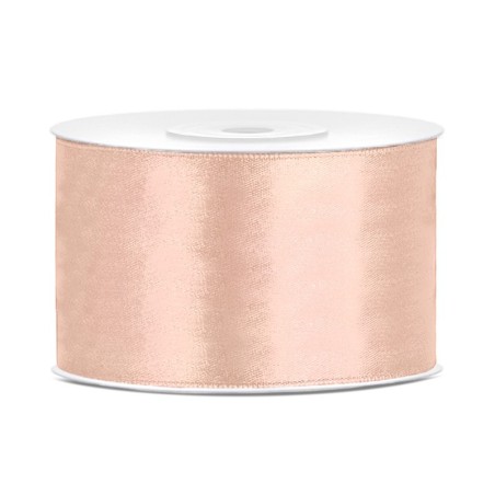 Ruban satin pêche 38 mm x 25 m