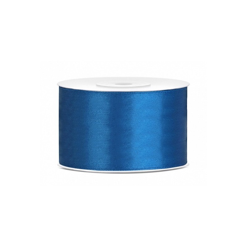 Ruban satin bleu 38 mm x 25 m