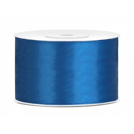 Ruban satin bleu 38 mm x 25 m