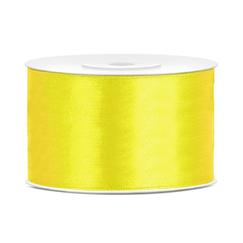 Ruban satin jaune 38 mm x 25 m