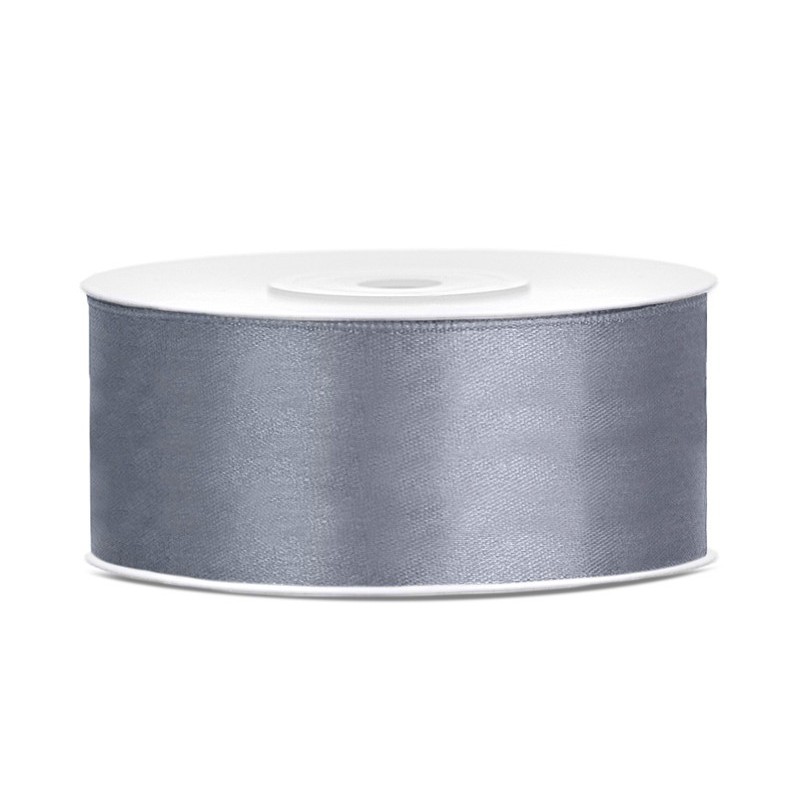 ruban en satin gris 25m x 25mm