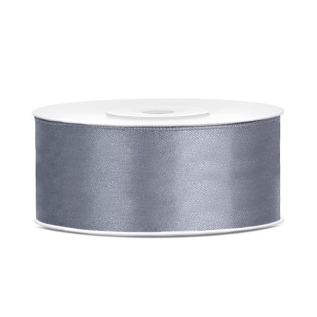 ruban en satin gris 25m x 25mm