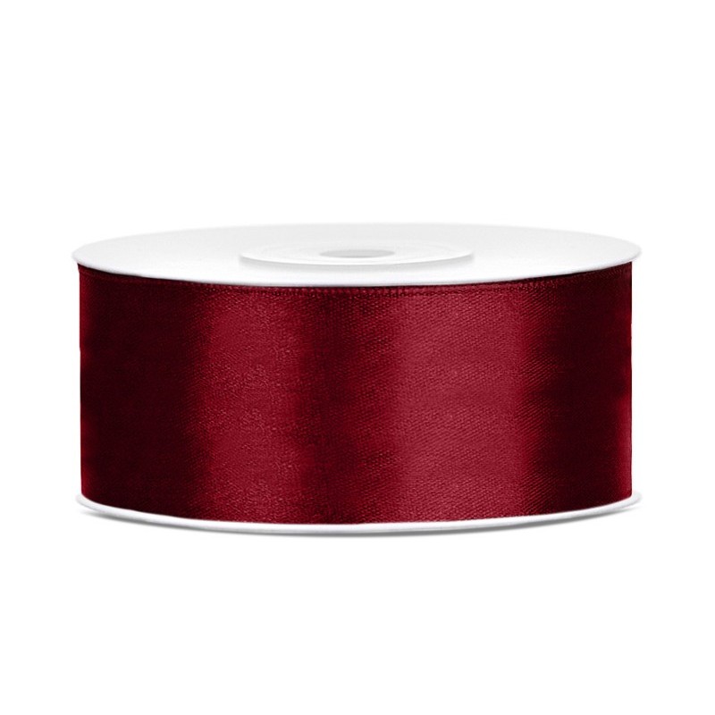 ruban en satin rouge pourpre 25m x 25mm