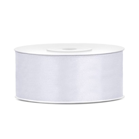 ruban en satin blanc 25m x 25mm