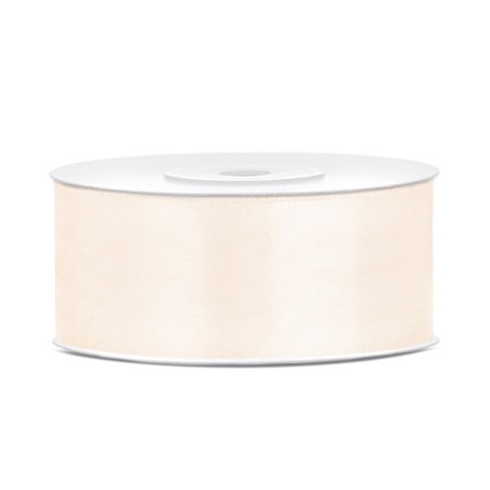 ruban en satin creme 25m x 25mm
