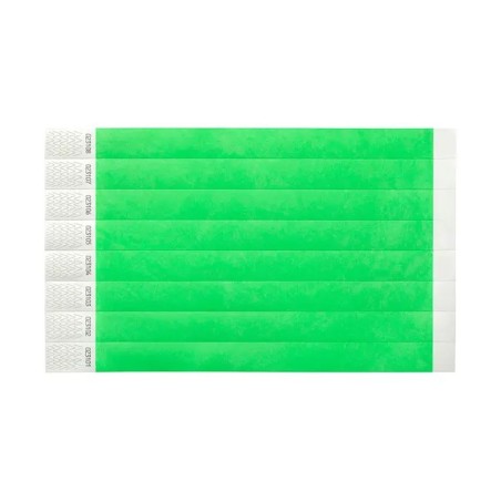 Bracelet Tyvek adhésif Vert Fluo (Vendu par 10)