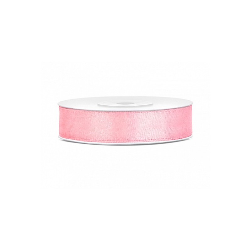 Ruban Satin rose clair 12mm - 25m