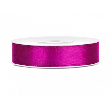 Ruban Satin fuchsia 12mm - 25m