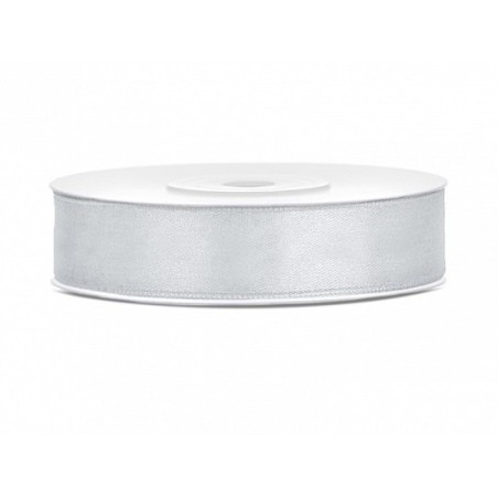 Ruban Satin argent 12mm - 25m