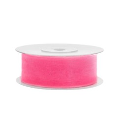 Ruban organza néon rose 2.5cm - 25m